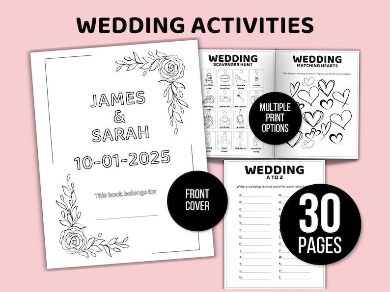 Kids Wedding Activity Bundle, Wedding Activity Pack for Kids, Kids Wedding Book, Wedding Activity Kit for Kids, Kids Wedding Coloring Pages image 6