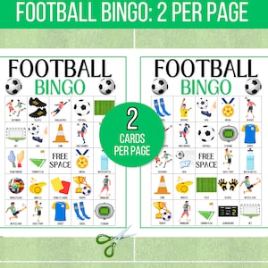 Football Bingo, 30 Football Bingo Cards, Soccer Game, Soccer Activity
