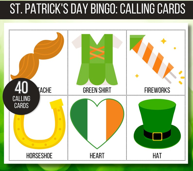 St. Patrick's Day Bingo, 30 St. Patrick's Bingo Cards, St. Patrick's Day Game, St. Paddy's Game for Kids, St. Patrick's Day Party Game