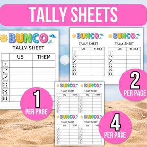 Summer Bunco Score Sheet, Summer Bunco, Summer Bunco Game, Summer Bunco Scorecards, Bunco Game Rules, Bunco Table Numbers, Bunco Tally Sheet