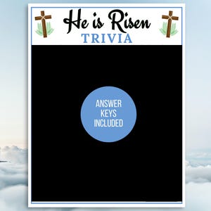 Easter Bible Trivia, Resurrection Trivia, He is Risen Trivia, Religious Easter Trivia, Holy Week Trivia, Bible Easter Games, Easter Activity