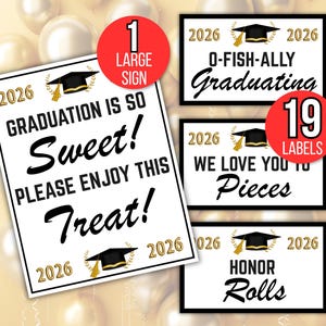 Barra de dulces de graduación, Letreros para barra de dulces de graduación, Clase de 2026, Recuerdos para fiesta de graduación, Letreros para buffet de dulces, Etiquetas para buffet de dulces, Letrero para barra de dulces