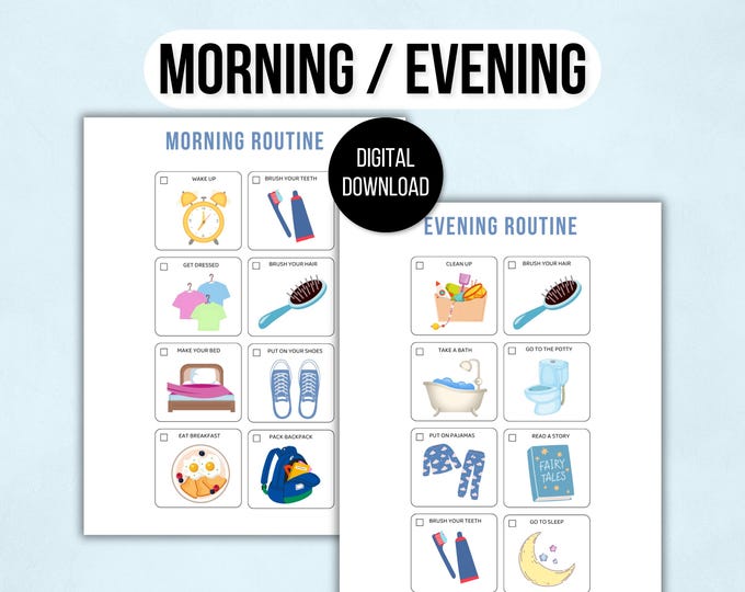 Editable Morning Routine Chart, Printable Folding / Flip Chart : Kids ...