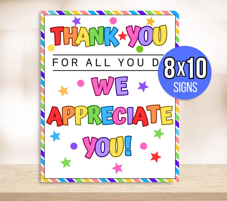 Printable Appreciation Signs, Staff Appreciation Signs, Appreciation Food Signs Bundle, Appreciation Week Signs, Thank You Signs, Nurse, PTA