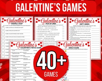 Galentines Games, 40 Printable Galentines Games, Galentine&#39;s Activities, Galentine&#39;s Party Games, Galentines Game Bundle, Adult Galentines
