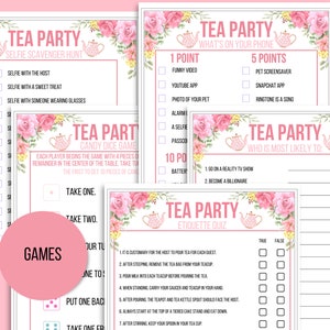 Tea Party Games Printable Bundle, Tea Party Activities, Ladies Tea ...