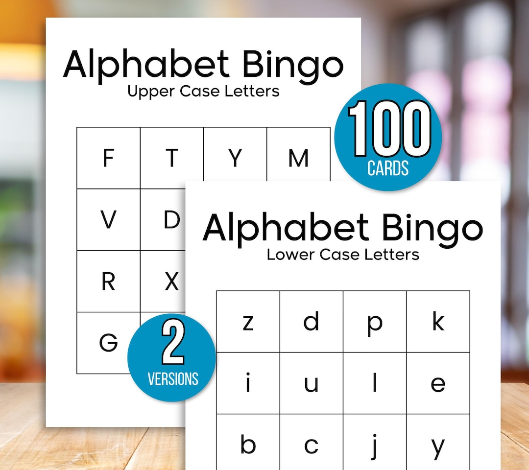 Alphabet Bingo, 100 Printable Alphabet Bingo Cards, ABC Practice, ABC Bingo, Learn Letters Bingo, Alphabet Worksheets, Learn Abcs Bingo, 4x4 - Etsy alphabet-bingo-100-printable-alphabet-bingo-cards-abc-practice-abc-bingo-learn-letters-bingo-alphabet-worksheets-learn-abcs-bingo-4x4-etsy