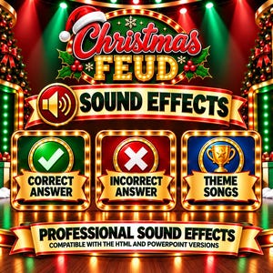 Christmas Friendly Feud Game, Christmas Friendly Feud Game, Friendly Feud Template, Friendly Feud, Christmas Activity, Christmas Party Game