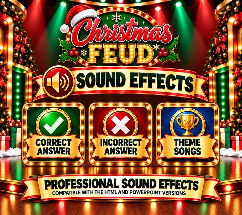 Christmas Friendly Feud Game, Christmas Friendly Feud Game, Friendly Feud Template, Friendly Feud, Christmas Activity, Christmas Party Game