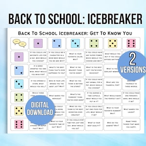 Icebreaker Game, Back to School Icebreaker, Team Building Game, Table Talk Dice, Roll and Tell Game, Getting to Know You Game, Icebreaker
