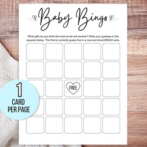 Christmas Baby Shower Bingo Game Kit - 25 Cards For Holiday Gender Reveal Party