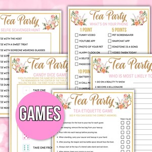 Tea Party Games Printable, Tea Party Activities, Girls Tea Party Games ...