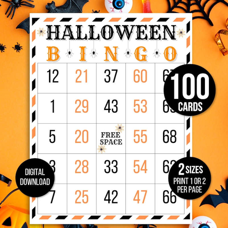 100 Bingo Cards Halloween - Etsy