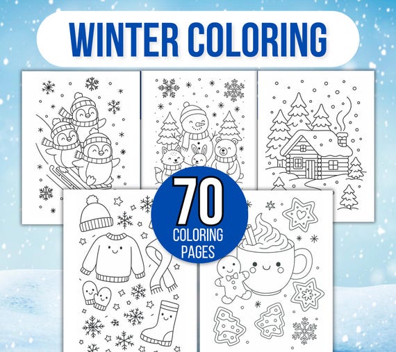 Winter Coloring Pages, Winter Coloring Book, Winter Coloring Sheets, Christmas Coloring Pages, Kids Winter Coloring Pages, Winter Activities