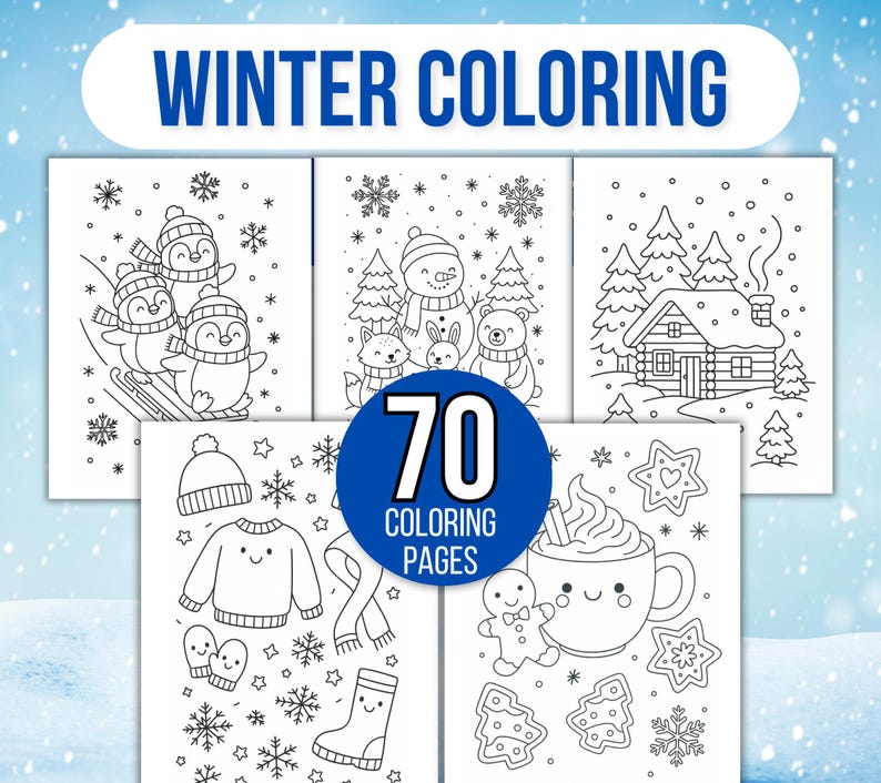 Winter Coloring Pages, Winter Coloring Book, Winter Coloring Sheets, Christmas Coloring Pages, Kids Winter Coloring Pages, Winter Activities