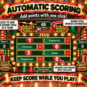 Christmas Friendly Feud Game, Christmas Friendly Feud Game, Friendly Feud Template, Friendly Feud, Christmas Activity, Christmas Party Game