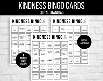 Kindness Bingo, 3 Kindness Bingo Cards, Acts of Kindness Bingo, Kid's Kindness Challenge, Kindness Activity, Kindness Game, Kindness Project