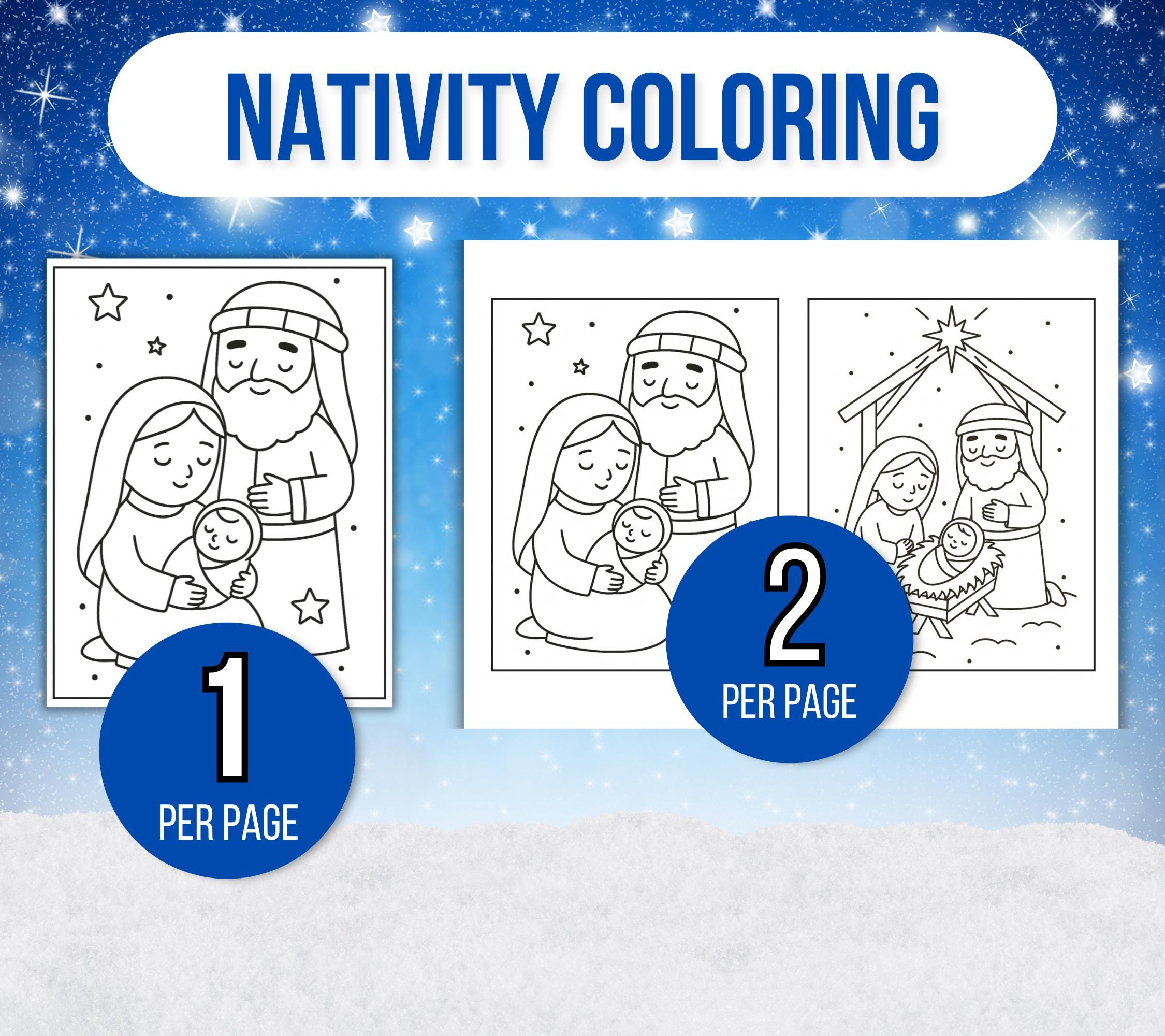 Nativity Coloring Pages, Kid's Nativity Coloring Pages, Sunday School ...