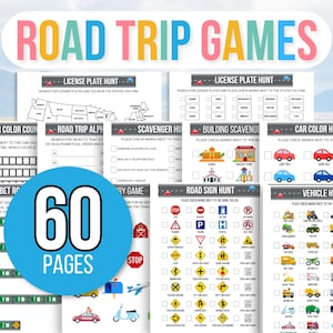 Kids Road Trip Games Printable, Travel Activities, Road Trip Games Bundle, Kids Travel Games, Kids Car Activities, Family Road Trip Games