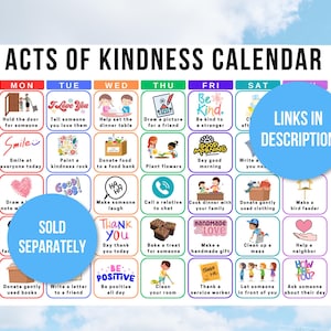 Kindness Bingo, 30 Kindness Bingo Cards, Acts of Kindness Bingo, Kid's Kindness Challenge, Kindness Activity, Kindness Game, Kindness Cards
