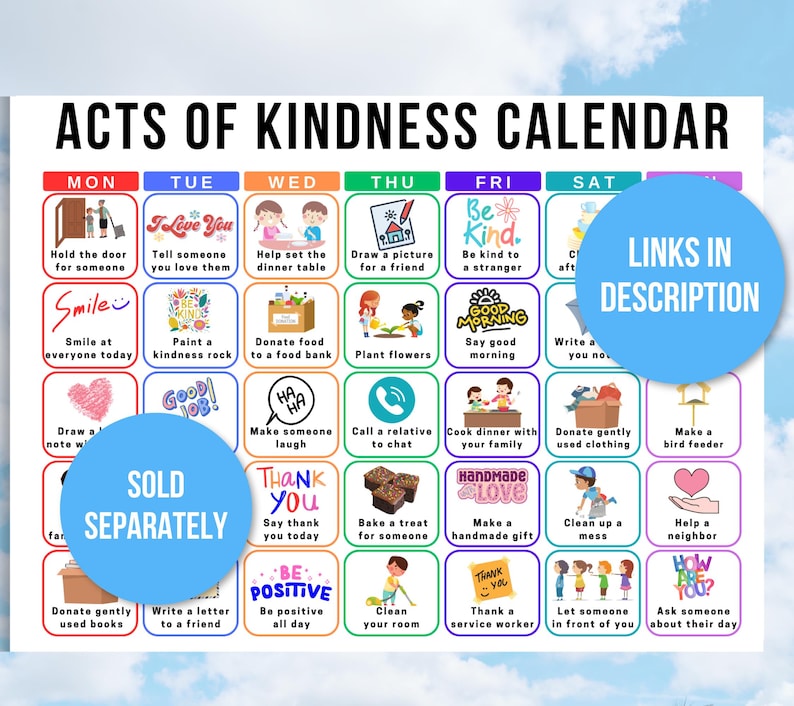 Kindness Bingo, 30 Kindness Bingo Cards, Acts of Kindness Bingo, Kid's Kindness Challenge, Kindness Activity, Kindness Game, Kindness Cards