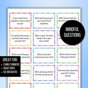 210 Conversation Cards, Conversation Starters, Road Trip Conversation Cards, Family Conversation Starter Cards, Icebreaker Game, Dinner Card