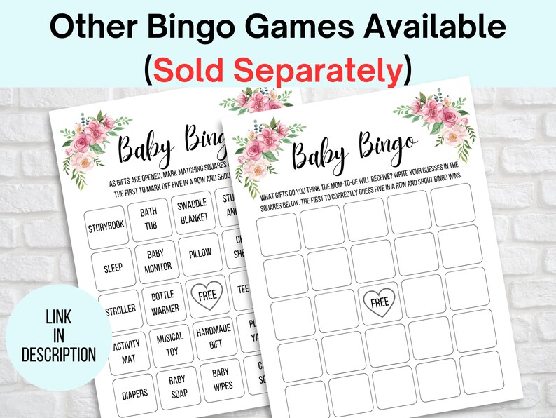 Blank Baby Shower Bingo Cards Baby Bingo Game Cards Baby - Etsy