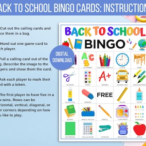 Back to School Bingo, Back to School Games, School Bingo, Welcome Back Bingo, First Day of School Bingo, Back to School Activity