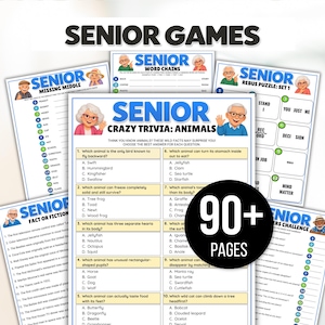 Senior Games Bundle, Activities for Seniors, Assisted Living Games, Nursing Home Activities, Senior Center Games, Senior Trivia, Senior