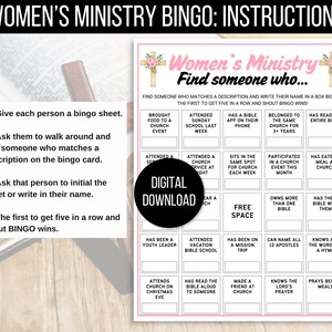Women's Ministry Bingo, Women's Ministry Games, 50 Church Bingo Cards ...
