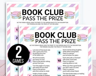 Book Club Pass the Gift Games, Book Club Pass the Prize Games, Book Club Game, Book Club Pass the Present Game, Boekenclubactiviteiten, Boeken