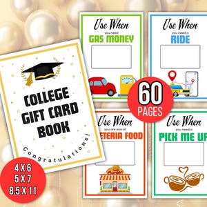 Libro de tarjetas de regalo para la universidad, Libro de tarjetas de regalo para la supervivencia universitaria, Porta tarjetas de regalo para graduados, Kit de cuidado universitario, Regalo de graduación de secundaria, Graduación