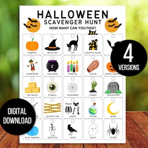Halloween Scavenger Hunt for Kids, Halloween Scavenger Hunt, Halloween Activity, Trick or Treat Scavenger Hunt, Trick or Treat Activity