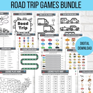 Kids Road Trip Games Printable, Travel Activities, Road Trip Games Bundle, Kids Travel Games, Kids Car Activities, Family Road Trip Games