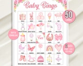 Baby Girl Bingo, 50 Spanish Baby Bingo Cards, Baby Girl Shower Printable, Spanish Baby Bingo Game, Baby Girl Bingo Cards, Baby Sprinkle