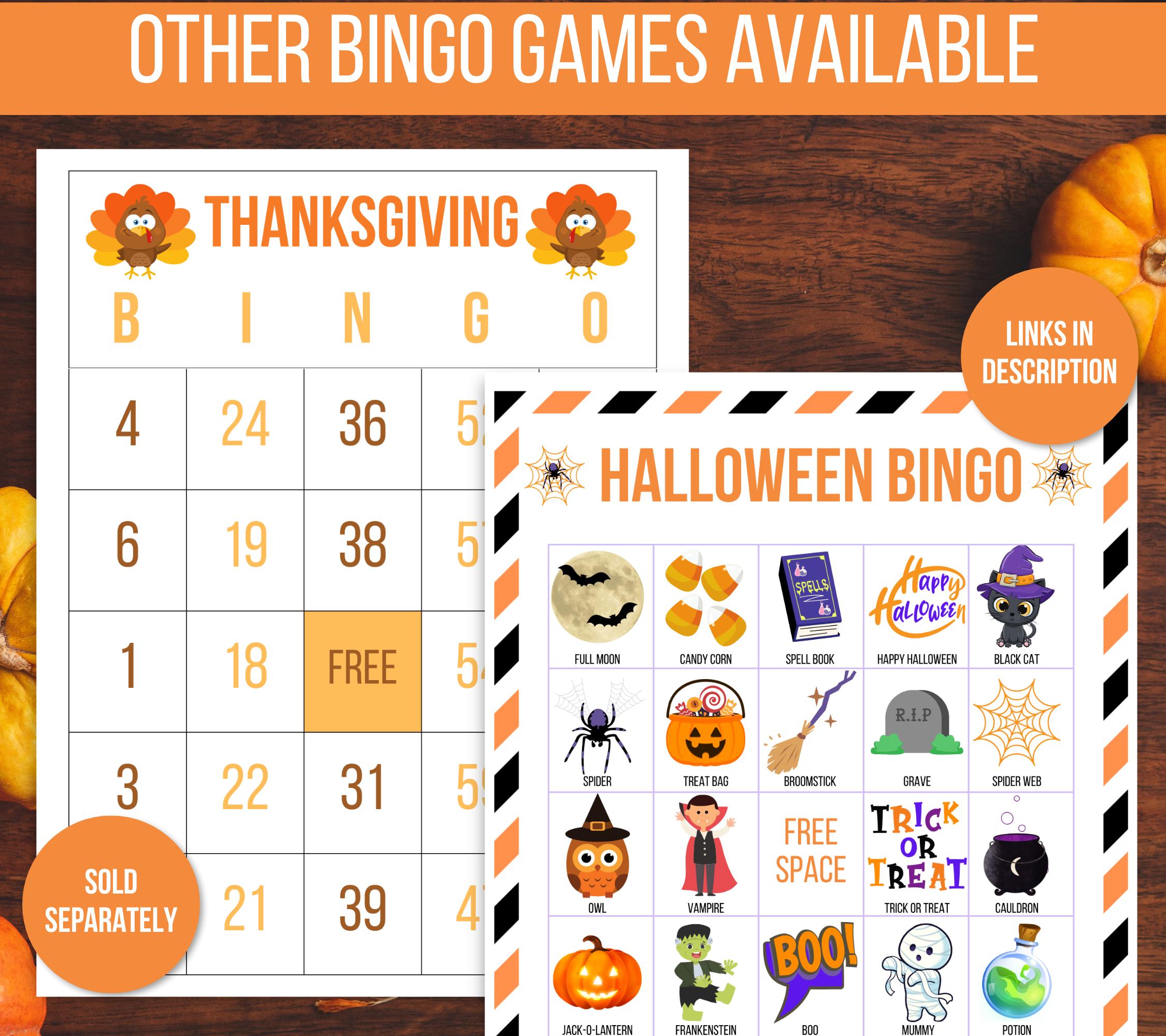 Thanksgiving Bingo, 30 Thanksgiving Bingo Cards, Thanksgiving Activity ...