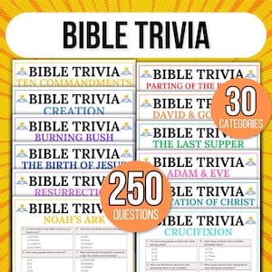 Bible Trivia Games Bundle, Bible Games, Bible Trivia Night Games, Bible Trivia Games Set, Bible Game Night, Bible Quizzes, Bible Trivia Pack