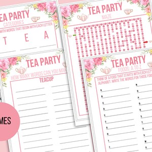 Tea Party Games Printable Bundle Tea Party Activities Ladies - Etsy