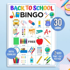Bingo de regreso a clases, Juegos de regreso a clases, Bingo escolar, Bingo de bienvenida, Bingo del primer día de clases, Actividad de regreso a clases