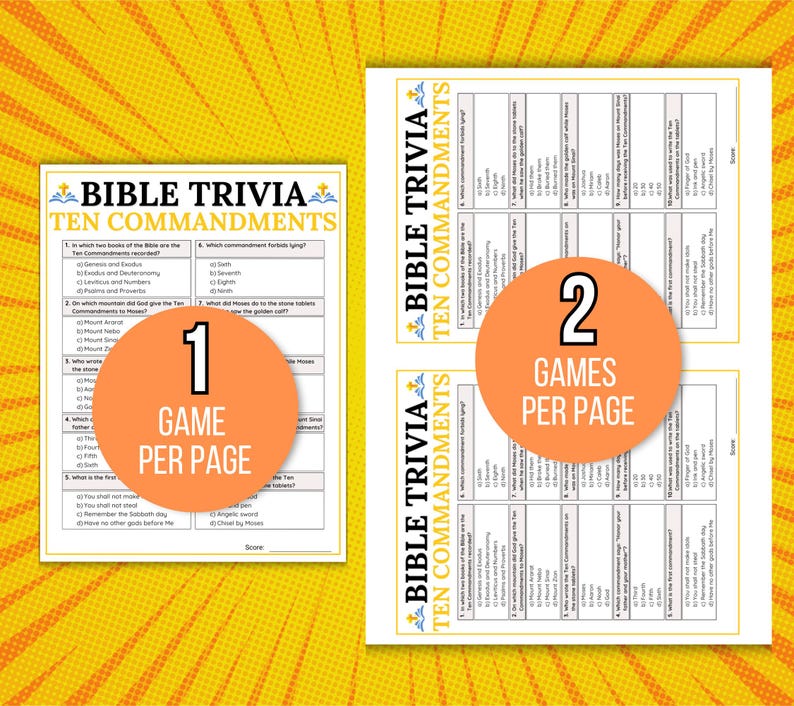 Bible Trivia Games Bundle, Bible Games, Bible Trivia Night Games, Bible Trivia Games Set, Bible Game Night, Bible Quizzes, Bible Trivia Pack