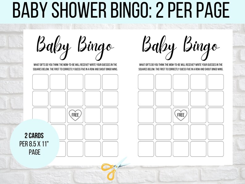 Blank Baby Shower Bingo Cards Baby Bingo Game Cards Baby - Etsy