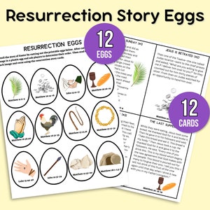 Historia de Pascua imprimible, Tarjetas de historia de resurrección, Huevos de resurrección, Tarjetas de historia de Pascua, Tarjetas de Semana Santa, Juego de historia de Pascua, Adviento de Pascua,