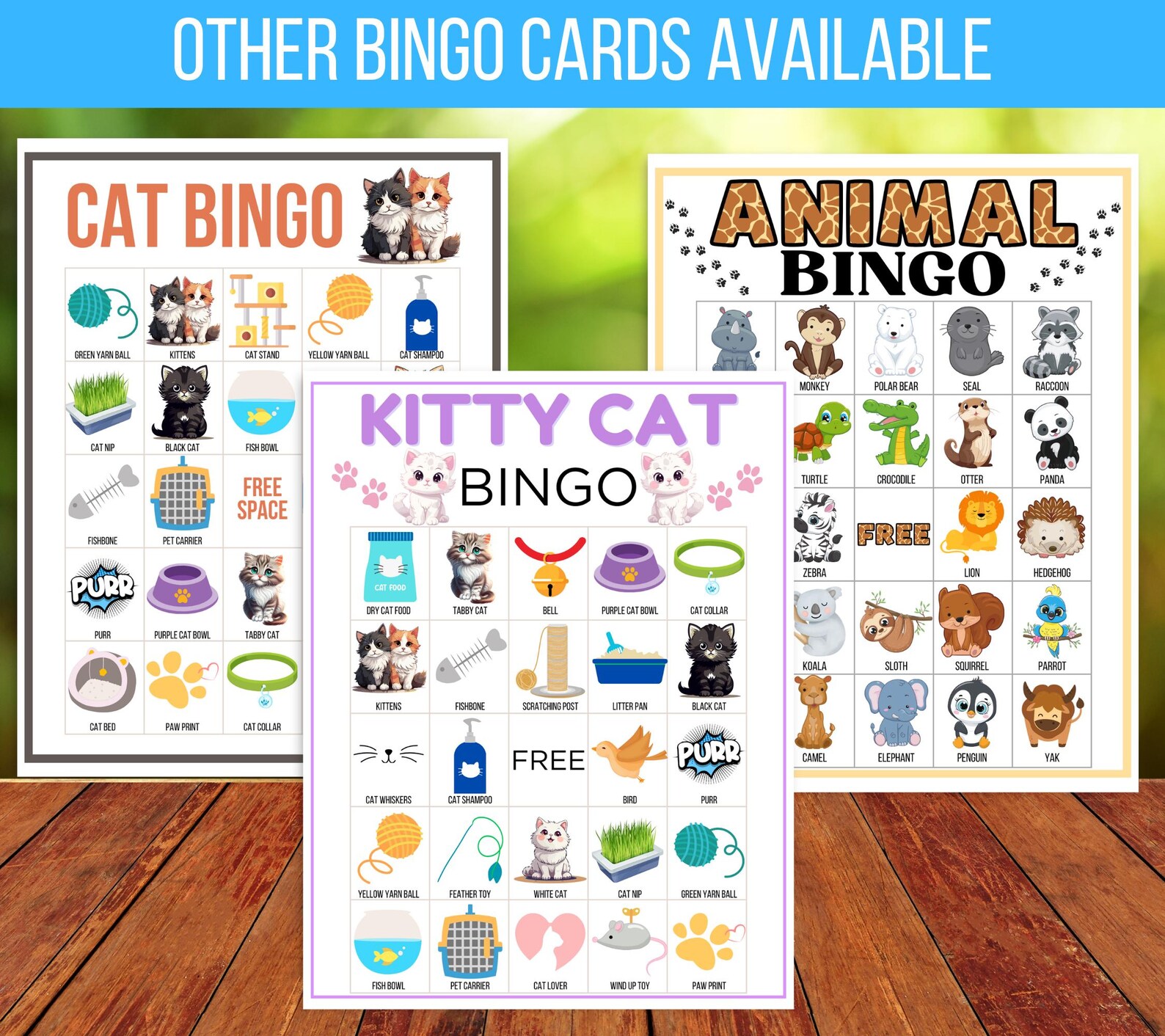 cat-bingo-30-printable-cat-bingo-cards-cat-birthday-party-game-cat