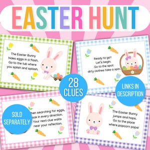 Indoor Easter Treasure Hunt For Teens, Easter Scavenger Hunt, Treasure Hunt Easter Clues, Teens Easter Escape Room Puzzles, Easter Hunt