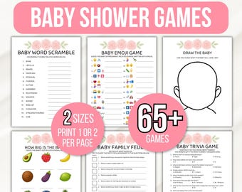 Florale Babypartyspiele, 65 minimalistische Babypartyspiele, Baby-Trivia-Spiele, moderne Babypartyspiele, lustige Babyspiele, Babyspiele