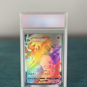 Proxy Pokémon holographique gradué arc-en-ciel VMAX Charizard - Réplique faite main