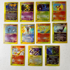 Conjunto clássico de 11 cartões eReader Proxy holográficos de Pokémon - Réplica feita à mão
