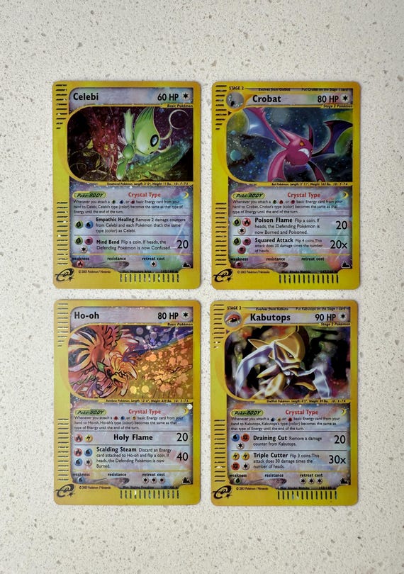 Skyridge Crystal Set of 4 Holographic Pokemon Proxy - Handmade Replica -  Etsy