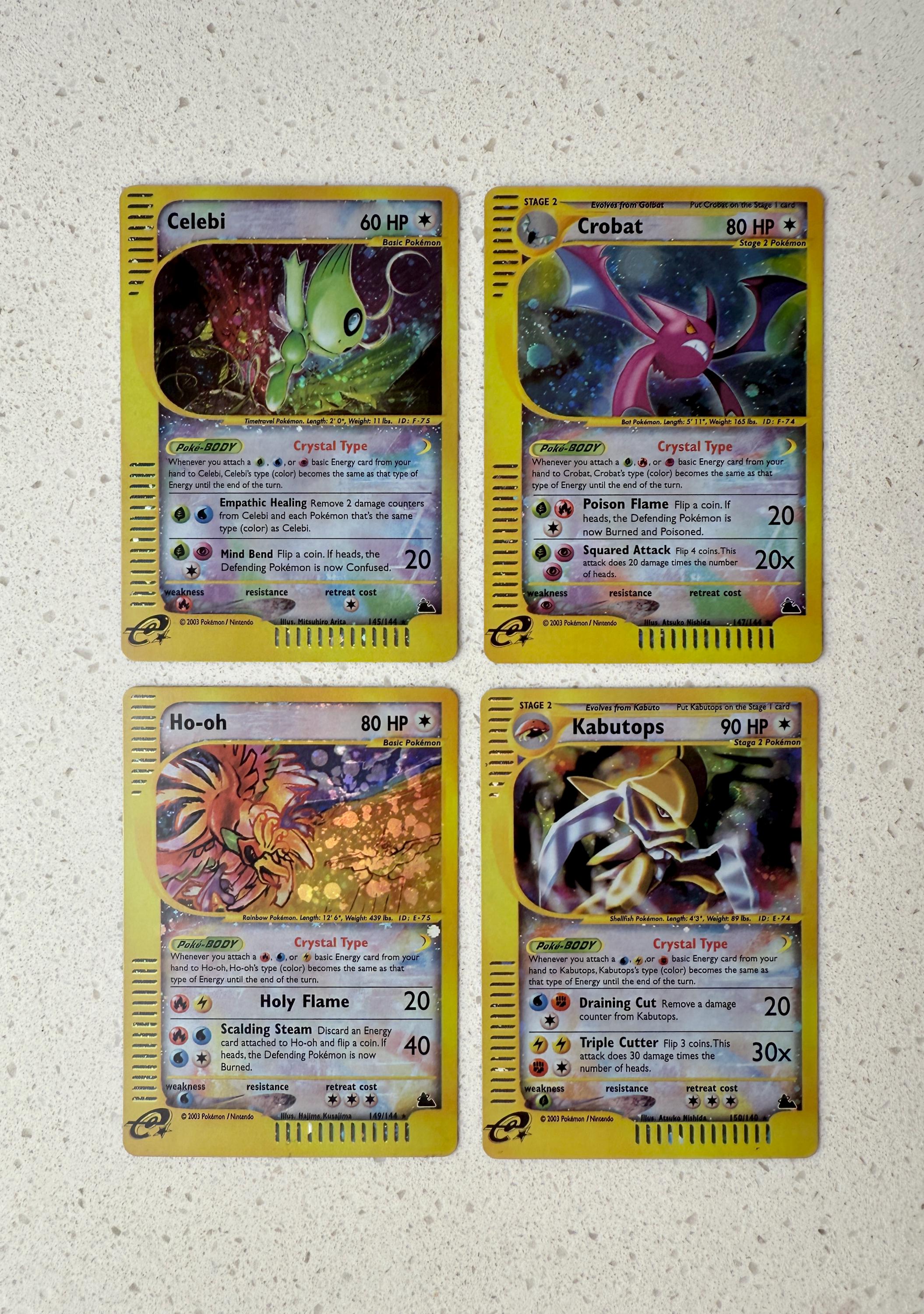 Skyridge Crystal Set of 4 Holographic Pokemon Proxy - Handmade Replica -  Etsy