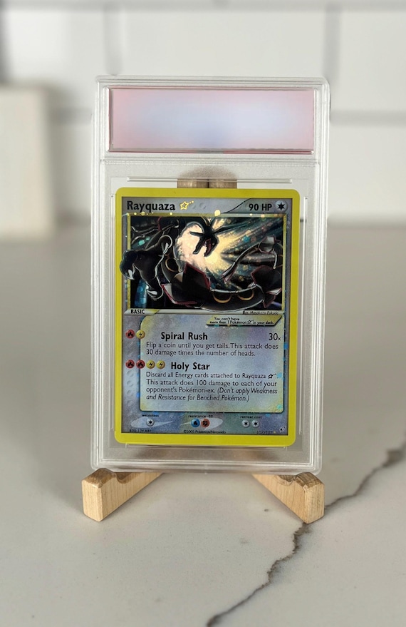 Rayquaza Gold Star Graded Holographic Pokemon Proxy - Handmade Replica
